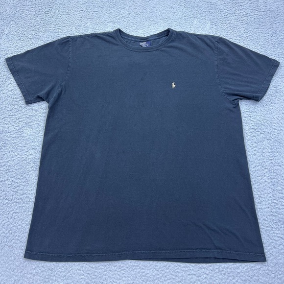 VTG 90s Polo Ralph Lauren Mens T Shirt XL Crew Neck Tee Washed Black Pony Logo * - Picture 1 of 10